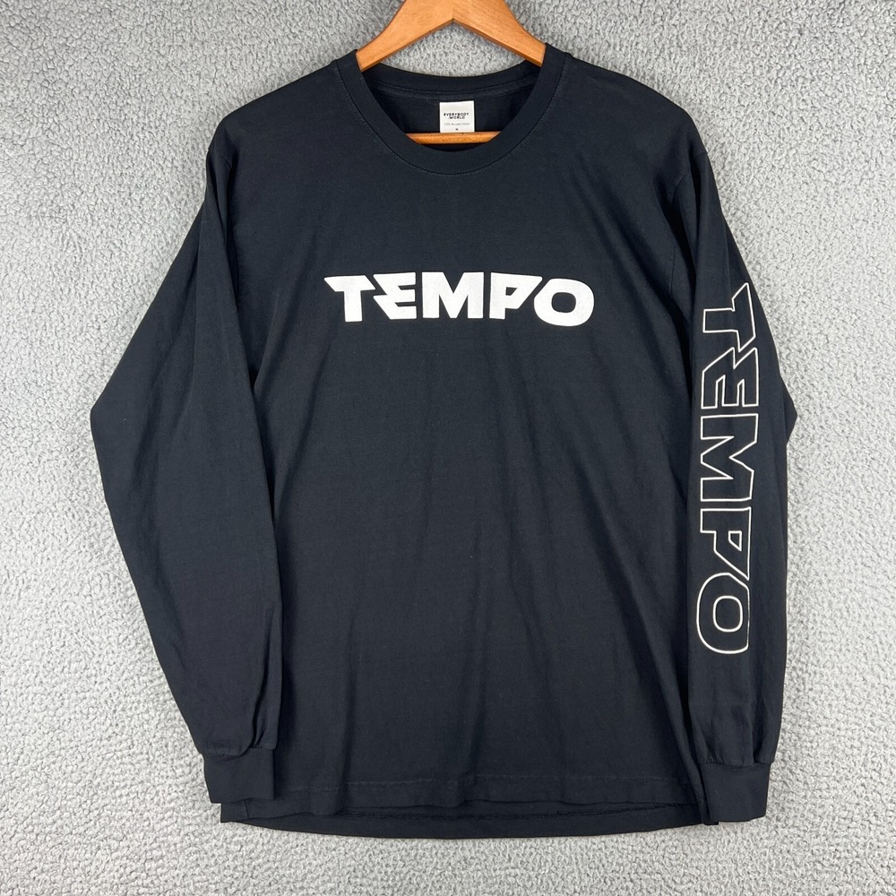 Everybody World 100% Recycled Cotton Long Sleeve T Shirt Tempo Logo Mens Medium‎